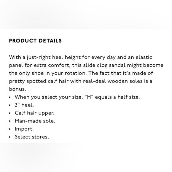 MADEWELL The Evelyn Clog Slide Sandal Cream Black Dots Calf Hair Size 7.5 - Picture 12 of 12